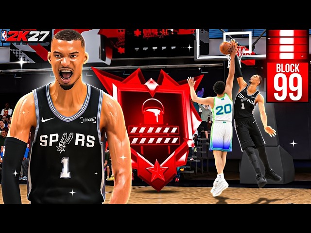 7’4 VICTOR WEMBANYAMA BUILD + 99 BLOCK is UNREAL in RANDOM REC in NBA 2K27