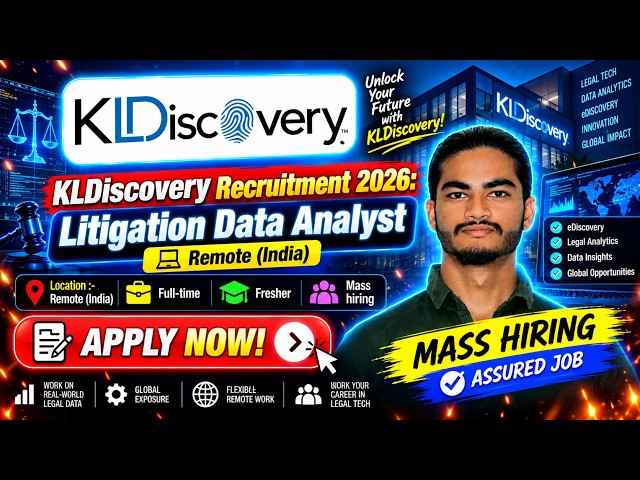KLDiscovery Recruitment 2026: Litigation Support Analyst | Remote
