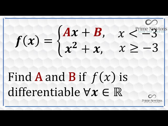 Differentiability and continuity of a piecewise function