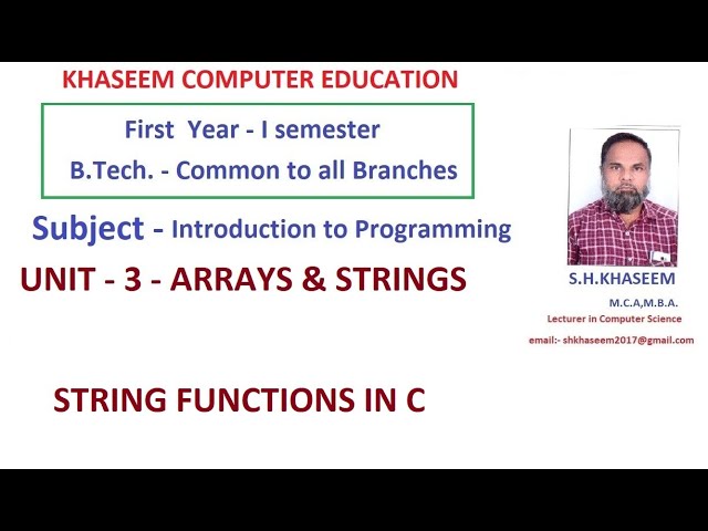 STRING FUNCTIONS IN C