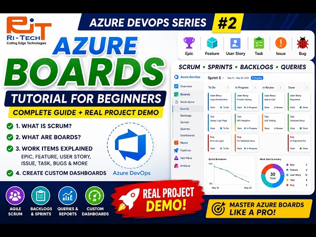 Azure DevOps Boards Complete Tutorial | Scrum, Backlogs, Work Items & Sprint Planning