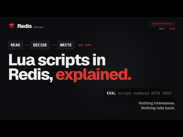 Redis Lua Scripting Explained: EVAL, KEYS, ARGV & EVALSHA