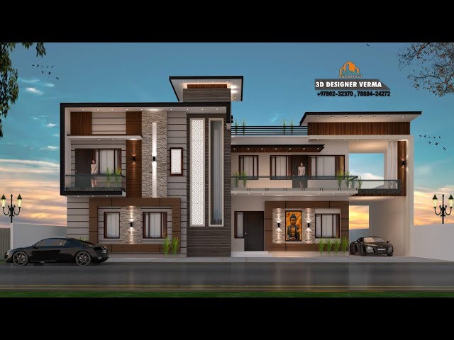 3Ds max designing Exterior Elevation