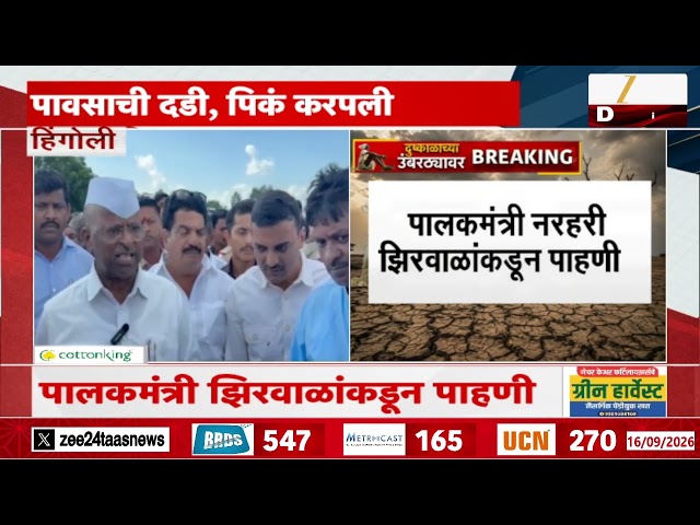 Hingoli Rain | पावसाने दडी दिल्याने हिंगोलीत पिकं करपली; शेतकरी संकटात | Zee24Taas