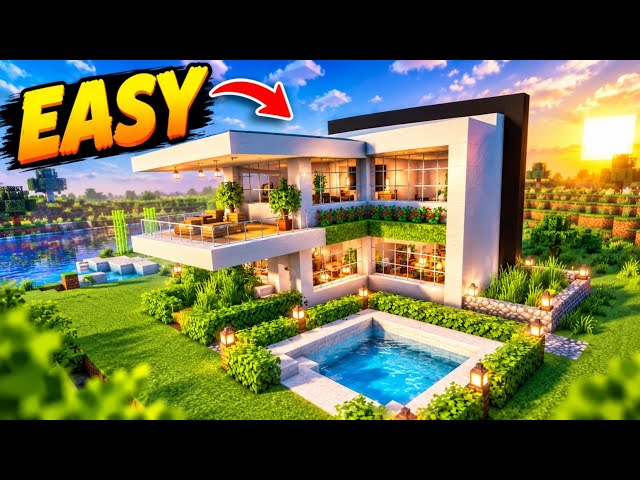 How to Build an EASY Modern House in Minecraft!