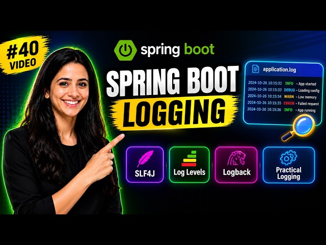 Spring Boot Tutorial #40 | Logging in Spring Boot | SLF4J, Log Levels & Logback