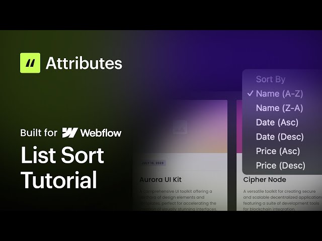 Sort CMS Collection lists in Webflow without code using Attributes v2
