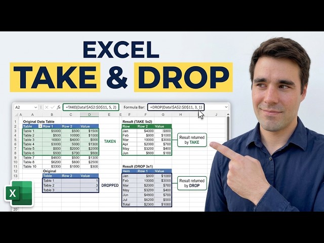 The Excel TAKE And DROP Functions [Quick Start]