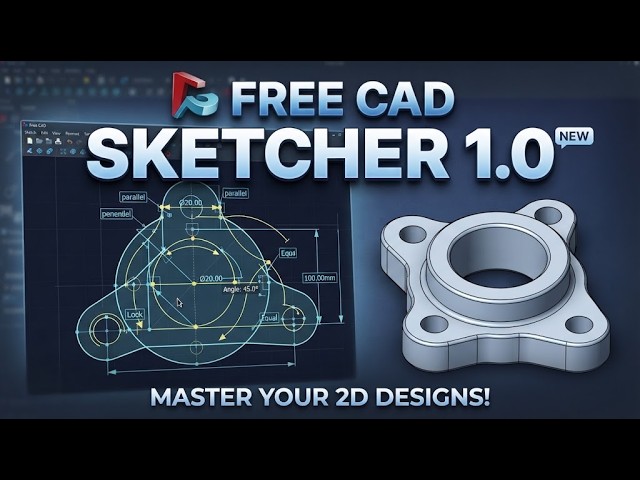 FreeCAD Sketcher 1.0 – Master Your 2D Designs & Parametric Modeling!