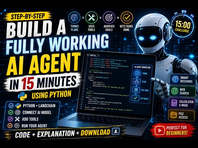 Build a Fully Working AI Agent in 15 Minutes Using Python 🤖🐍