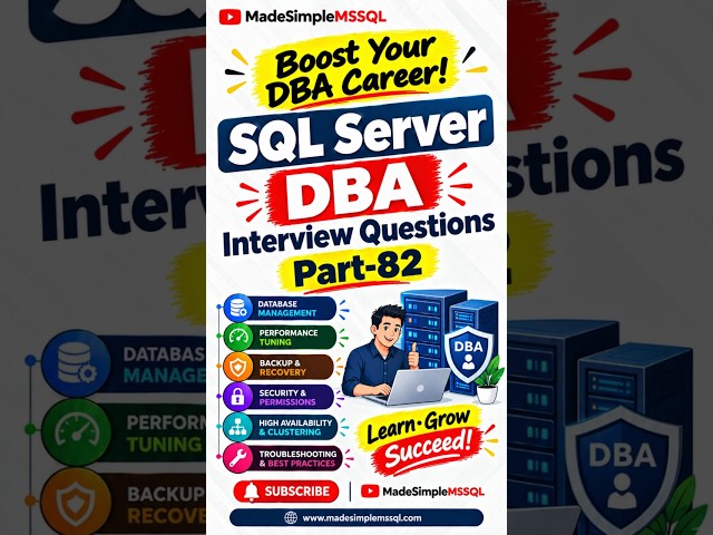 SQL Server Interview Questions | #dataanalytics #sql #coding #learnsql | @madesimplemssql