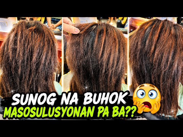 SUNOG NA BUHOK, KAYA PA BA ITO NG TREATMENT LANG? (step by step hair tutorial )