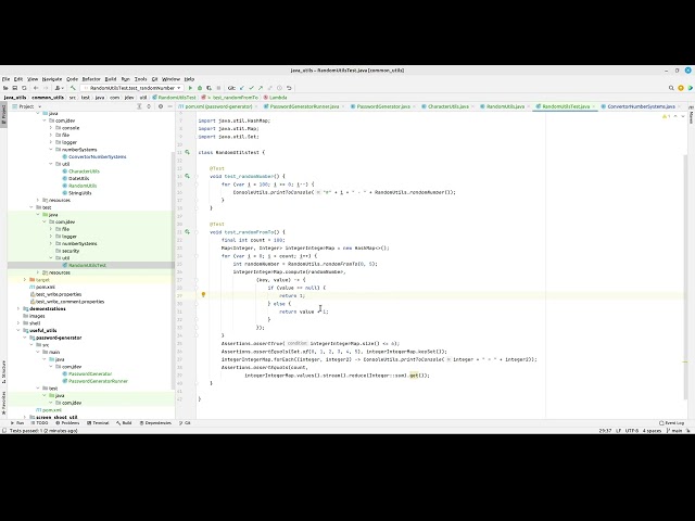 How to generate random password thru java? How to see in IntelliJ IDEA test coverage? L29