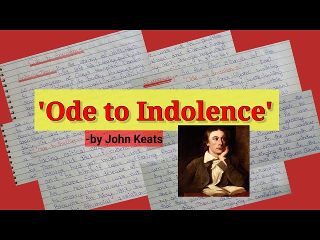 Ode to Indolence by John Keats | Introduction & Summary explained in Urdu