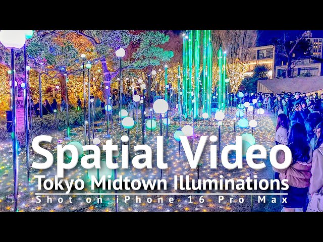 Tokyo Midtown Illuminations Spatial Video shot on iPhone 16 Pro Max [Binaural Audio]