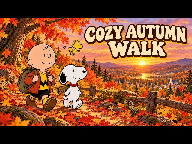 Snoopy & Charlie Brown’s Cozy Autumn Walk 🍂 Relaxing Fall Jazz Ambience