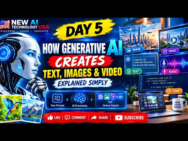 New AI Technology USA, How Generative AI Creates Text, Images & Video, How does it work? 
