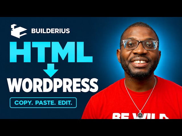 Import HTML into WordPress with Builderius (Copy & Paste)