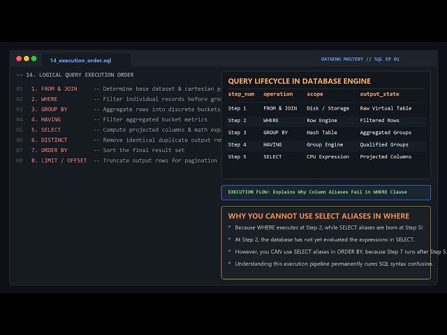 SQL Masterclass: Foundations to Window Functions & Query Optimization — Complete 13-Minute Deep Dive