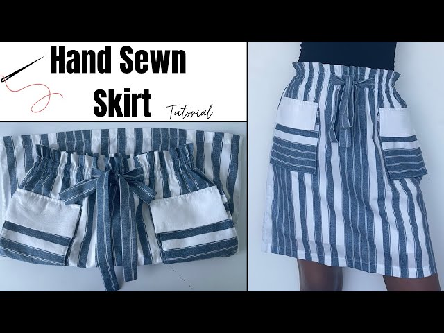 DIY Elastic Waistband Skirt Without a Sewing Machine! How to Sew Elastic Waistband by Hand