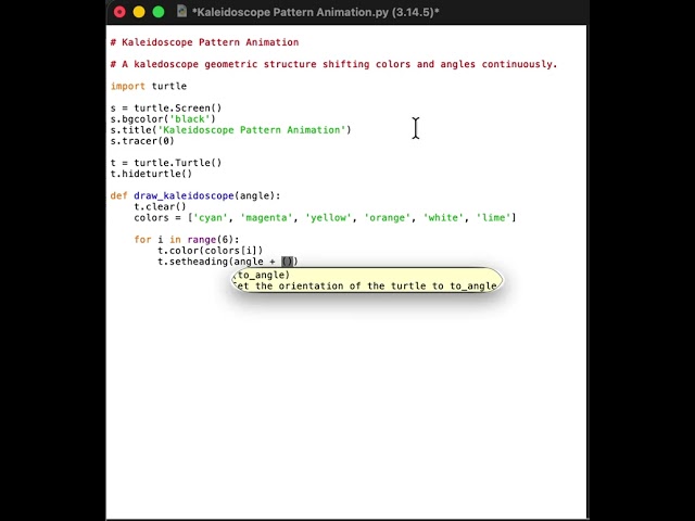 #Kaleidoscope #Pattern #Animation #python #turtle #coding #fun