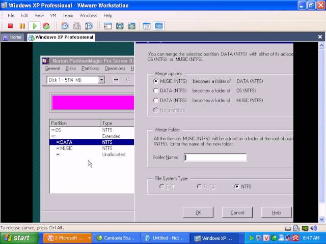 How to merge multi-partition using Partition Magic