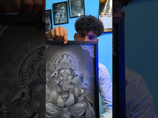 easy lord ganesha portrait tutorial for beginners 😱 #ganesh || pavan art & vlogs ||