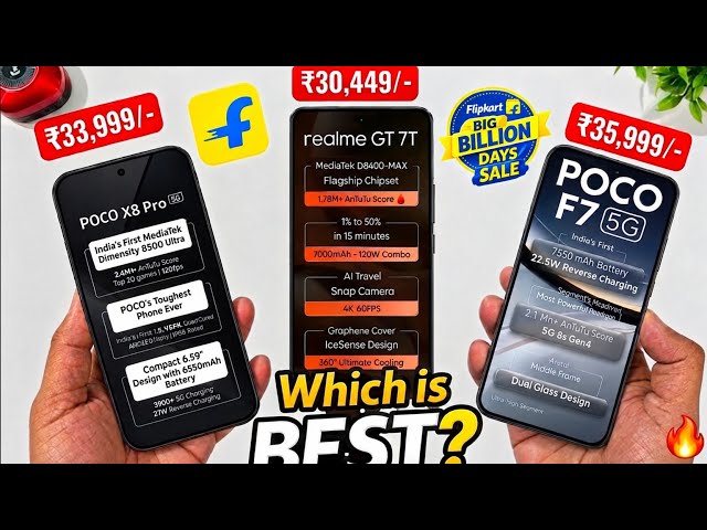 POCO X8 Pro vs Realme GT 7T vs POCO F7 Which is Best To Buy 🔥🔥🚀🚀