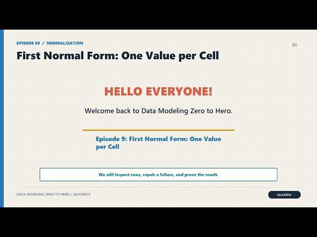 First Normal Form: One Value per Cell | Data Modeling | Data Engineering Ep 09