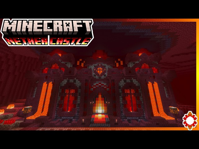 GIANT NETHER CASTLE - Minecraft How to Build a Nether Castle Tutorial