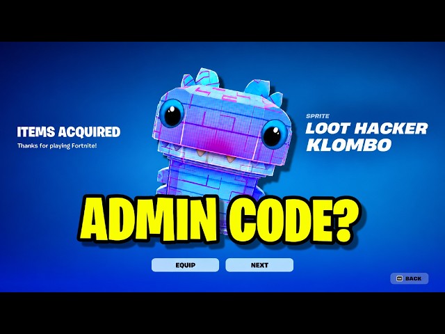 HOW TO GET LOOT HACKER KLOMBO SPRITE IN FORTNITE! (ADMIN CODE)