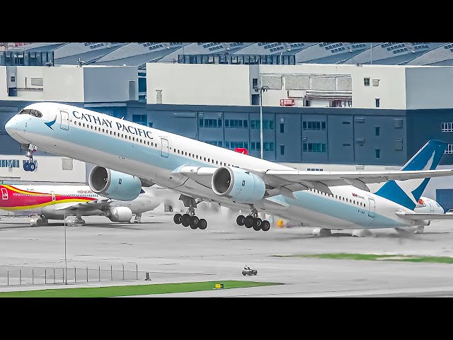 60 MINS of Plane Watching ✈️ Hong Kong Airport 🇭🇰