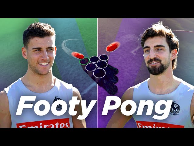 Nick vs. Josh! 😳 Daicos brothers go head-to-head in Footy Pong challenge 🫨  | Footy Shorts