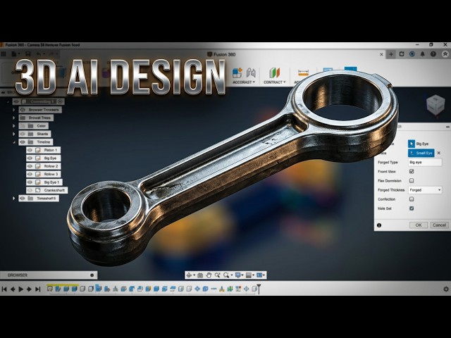 Lesson 4: Connecting Rod Design in Fusion 360 with Claude AI | AI CAD Tutorial