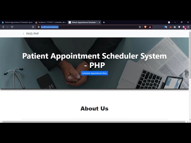 Patient Appointment Scheduler System using PHP DEMO