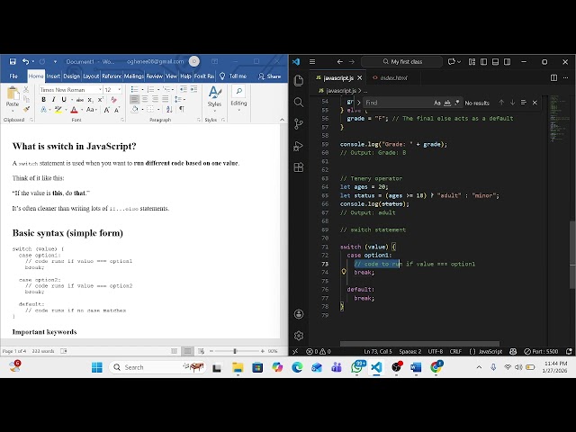 Javascript crash course