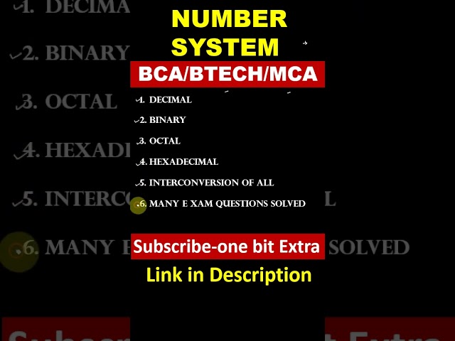 Number System & Conversions 🔢 | Binary, Octal, Hexa | For BCA, B.Tech & MCA Students | #onebitextra