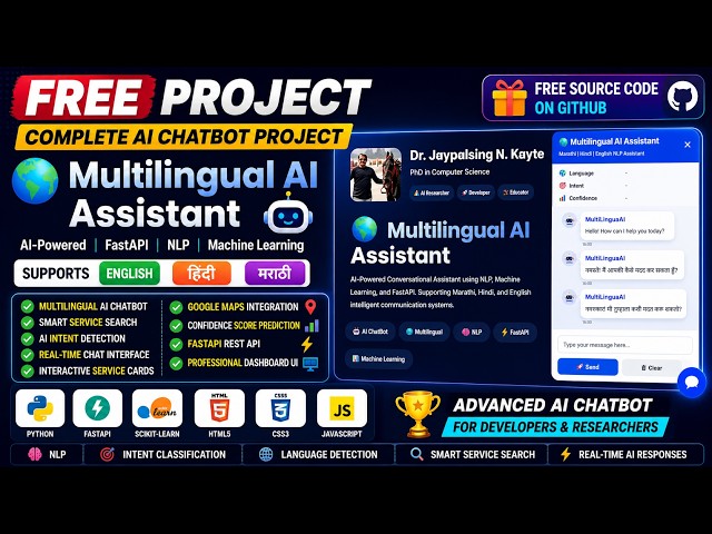 AI Multilingual Chatbot Project using FastAPI, NLP & Machine Learning | MultiLinguaAI