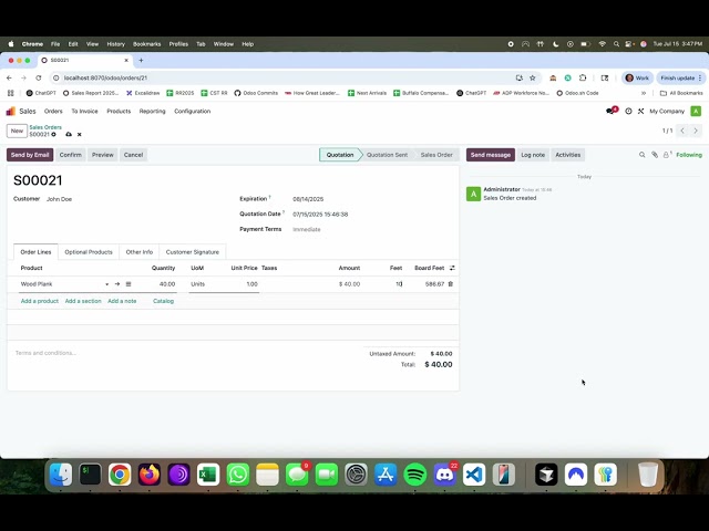 Odoo V18 - Board Footage