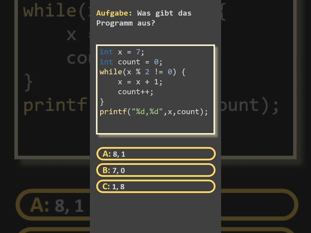 Quiz question while loop in C #clang #whileloop #quiz