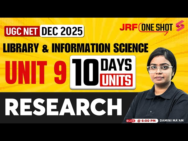 UGC NET Library And Information Science Unit 9 | Research UGC NET By Damini Mam | UGC NET Dec 2025