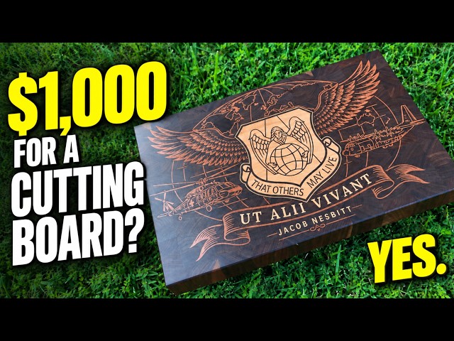 Making a $1,000 Personalized Cutting Board for a Son-in-Law | BroinwooD | CNC inlay