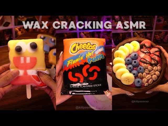 30 Minutes of Realistic Food WAX CRACKING Clay ASMR