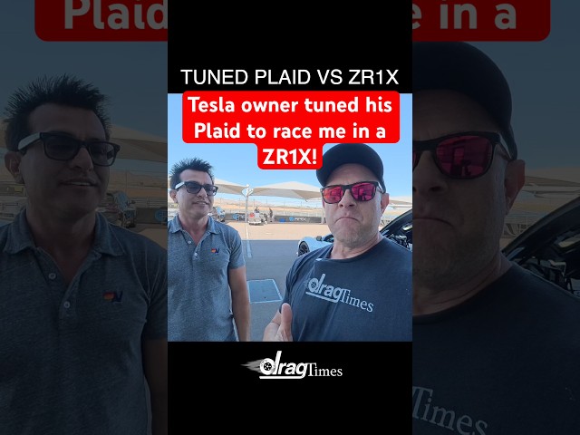 Tesla owner tuned his Model S Plaid to race me in a Corvette ZR1X