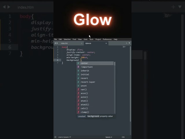 CSS Glowing Text Effect  | HTML CSS Tutorial #shorts