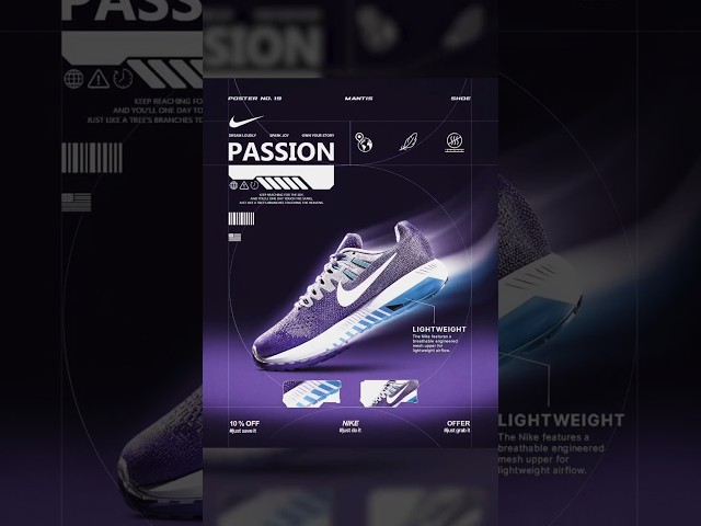 Create a Sports Shoe Ad That Sells #BannerDesign #PhotoshopEdit #GraphicDesign