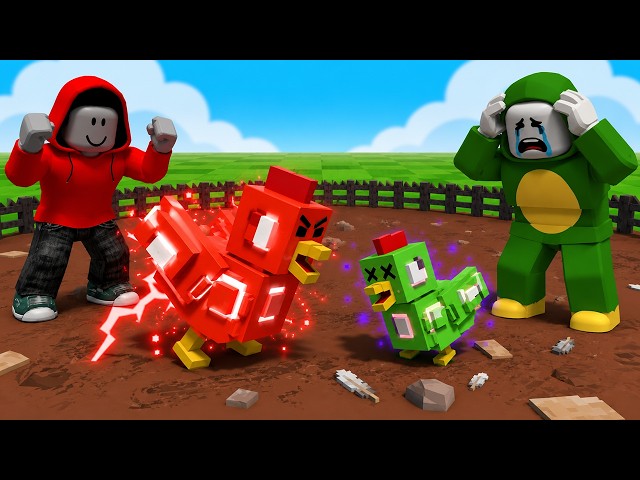JJ and Mikey Grow a Chicken Fighter in Roblox !?