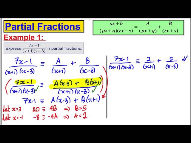Core 4 Maths A-Level Edxecel - Partial Fractions (3)