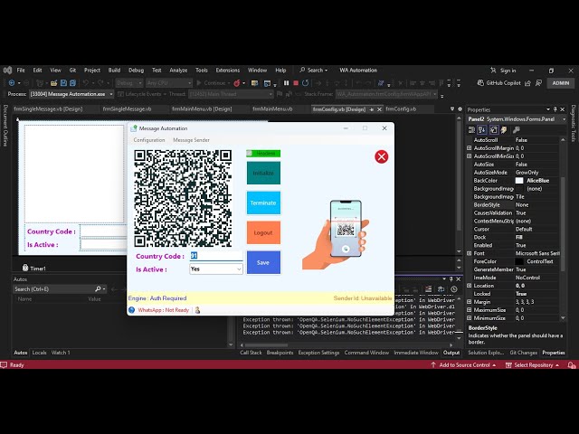 Message Automation Ver 1.1 Released (To send text, document, video, image etc) Source Code in VB.NET