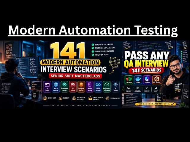141 Modern Automation Testing Interview Scenarios | Senior SDET & Automation Architect Masterclass!